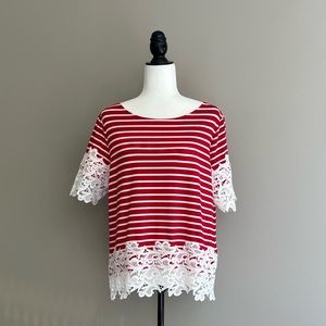 Striped t-shirt with lace Tommy Hilfiger